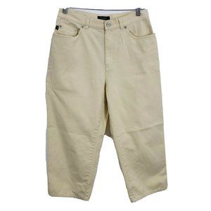 Lauren Ralph Lauren Womens Jeans Cropped Soft yellow Size 8 High Waist Capri‎